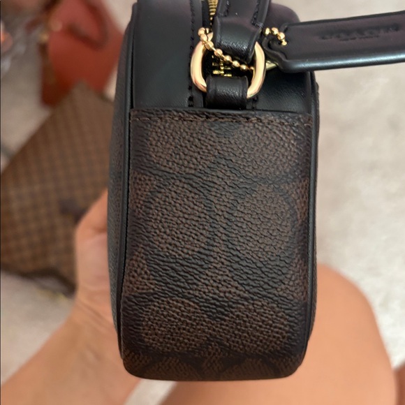 Coach Brown & Black Signature Crossbody with Gold Logo - Picture 3 of 10